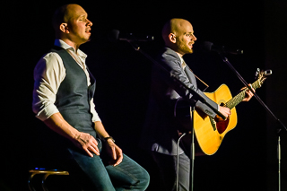 Bookends performing their Simon & Garfunkel Through the Years Tour 2018, accompanied by Leos Strings, Stadthalle Ransbach-Baumbach, 03/10/2018